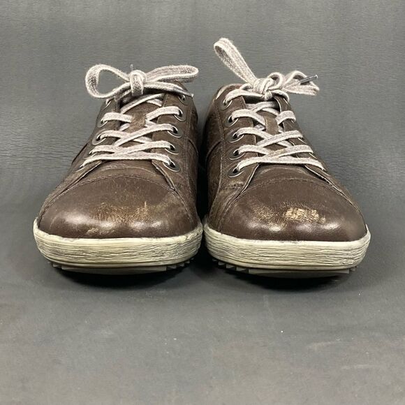 Josef Seibel Gray Metallic Leather sneaker shoe womens size 8.5 (39) - Picture 4 of 9